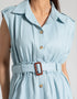 TEXTURED BUTTON DOWN DRESS